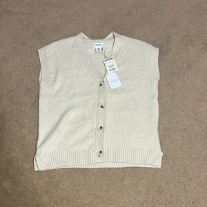 Song of Style Beige Button-Up Sweater Vest